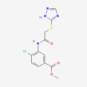 molecular formula C12H11ClN4O3S B3604492 methyl 4-chloro-3-{[(4H-1,2,4-triazol-3-ylthio)acetyl]amino}benzoate 