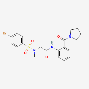 molecular formula C20H22BrN3O4S B3604497 N~2~-[(4-bromophenyl)sulfonyl]-N~2~-methyl-N~1~-[2-(1-pyrrolidinylcarbonyl)phenyl]glycinamide 