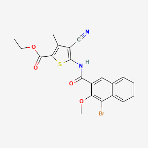 molecular formula C21H17BrN2O4S B3604518 ethyl 5-[(4-bromo-3-methoxy-2-naphthoyl)amino]-4-cyano-3-methyl-2-thiophenecarboxylate 