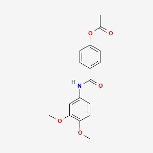 molecular formula C17H17NO5 B3604528 4-{[(3,4-dimethoxyphenyl)amino]carbonyl}phenyl acetate 
