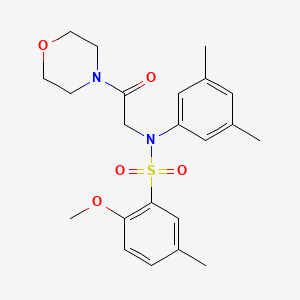 molecular formula C22H28N2O5S B3604529 N-(3,5-dimethylphenyl)-2-methoxy-5-methyl-N-[2-(4-morpholinyl)-2-oxoethyl]benzenesulfonamide 