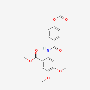 molecular formula C19H19NO7 B3604536 methyl 2-{[4-(acetyloxy)benzoyl]amino}-4,5-dimethoxybenzoate 