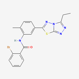 molecular formula C19H16BrN5OS B3604539 2-bromo-N-[5-(3-ethyl[1,2,4]triazolo[3,4-b][1,3,4]thiadiazol-6-yl)-2-methylphenyl]benzamide 