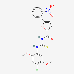 N-{[(4-chloro-2,5-dimethoxyphenyl)amino]carbonothioyl}-5-(2-nitrophenyl)-2-furamide