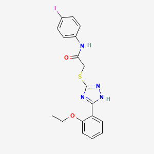 molecular formula C18H17IN4O2S B3604549 2-{[5-(2-ethoxyphenyl)-4H-1,2,4-triazol-3-yl]thio}-N-(4-iodophenyl)acetamide 