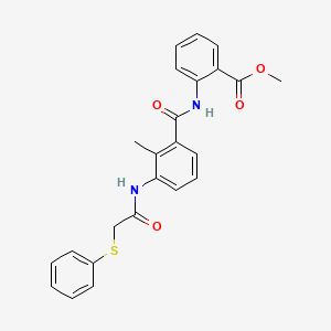 molecular formula C24H22N2O4S B3604561 methyl 2-[(2-methyl-3-{[(phenylthio)acetyl]amino}benzoyl)amino]benzoate 