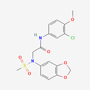 molecular formula C17H17ClN2O6S B3604589 N~2~-1,3-benzodioxol-5-yl-N~1~-(3-chloro-4-methoxyphenyl)-N~2~-(methylsulfonyl)glycinamide 