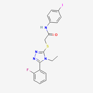 2-{[4-ethyl-5-(2-fluorophenyl)-4H-1,2,4-triazol-3-yl]thio}-N-(4-iodophenyl)acetamide