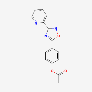 molecular formula C15H11N3O3 B3604599 4-[3-(2-pyridinyl)-1,2,4-oxadiazol-5-yl]phenyl acetate 