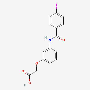 molecular formula C15H12INO4 B3604611 {3-[(4-iodobenzoyl)amino]phenoxy}acetic acid 
