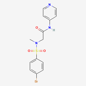 molecular formula C14H14BrN3O3S B3604638 N~2~-[(4-bromophenyl)sulfonyl]-N~2~-methyl-N~1~-4-pyridinylglycinamide 