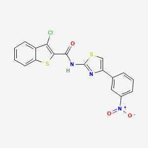 molecular formula C18H10ClN3O3S2 B3604642 3-chloro-N-[4-(3-nitrophenyl)-1,3-thiazol-2-yl]-1-benzothiophene-2-carboxamide 