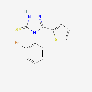 molecular formula C13H10BrN3S2 B3604693 4-(2-bromo-4-methylphenyl)-5-(2-thienyl)-4H-1,2,4-triazole-3-thiol 
