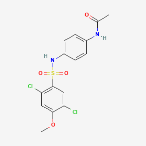molecular formula C15H14Cl2N2O4S B3604706 N-(4-{[(2,5-dichloro-4-methoxyphenyl)sulfonyl]amino}phenyl)acetamide 