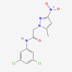 molecular formula C12H10Cl2N4O3 B3604708 N-(3,5-dichlorophenyl)-2-(5-methyl-3-nitro-1H-pyrazol-1-yl)acetamide 
