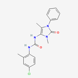 molecular formula C19H19ClN4O2 B3604709 N-(4-chloro-2-methylphenyl)-N'-(3,5-dimethyl-2-oxo-1-phenyl-2,3-dihydro-1H-imidazol-4-yl)urea 