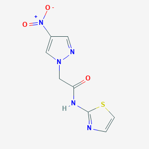 molecular formula C8H7N5O3S B3604716 2-(4-nitro-1H-pyrazol-1-yl)-N-1,3-thiazol-2-ylacetamide 