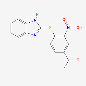 molecular formula C15H11N3O3S B3604718 1-[4-(1H-benzimidazol-2-ylthio)-3-nitrophenyl]ethanone 