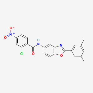 molecular formula C22H16ClN3O4 B3604727 2-chloro-N-[2-(3,5-dimethylphenyl)-1,3-benzoxazol-5-yl]-4-nitrobenzamide 