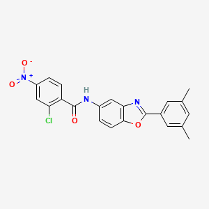 2-chloro-N-[2-(3,5-dimethylphenyl)-1,3-benzoxazol-5-yl]-4-nitrobenzamide