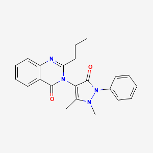 molecular formula C22H22N4O2 B3604742 3-(1,5-dimethyl-3-oxo-2-phenyl-2,3-dihydro-1H-pyrazol-4-yl)-2-propyl-4(3H)-quinazolinone 