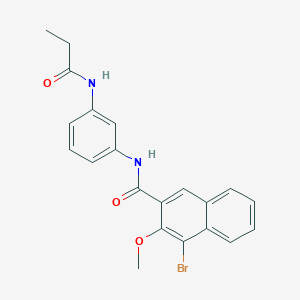 molecular formula C21H19BrN2O3 B3604758 4-bromo-3-methoxy-N-[3-(propionylamino)phenyl]-2-naphthamide 