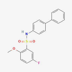 molecular formula C19H16FNO3S B3604764 N-4-biphenylyl-5-fluoro-2-methoxybenzenesulfonamide 