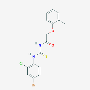 molecular formula C16H14BrClN2O2S B3604787 N-{[(4-bromo-2-chlorophenyl)amino]carbonothioyl}-2-(2-methylphenoxy)acetamide 
