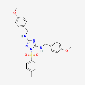 molecular formula C25H27N5O4S B3604791 N,N'-bis(4-methoxybenzyl)-1-[(4-methylphenyl)sulfonyl]-1H-1,2,4-triazole-3,5-diamine 