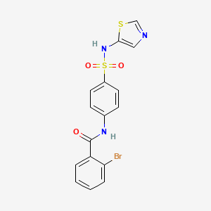 molecular formula C16H12BrN3O3S2 B3604802 2-bromo-N-{4-[(1,3-thiazol-5-ylamino)sulfonyl]phenyl}benzamide 