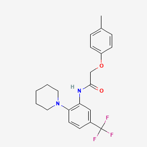 molecular formula C21H23F3N2O2 B3604807 2-(4-methylphenoxy)-N-[2-(1-piperidinyl)-5-(trifluoromethyl)phenyl]acetamide 