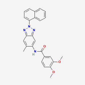 3,4-dimethoxy-N-[6-methyl-2-(1-naphthyl)-2H-1,2,3-benzotriazol-5-yl]benzamide