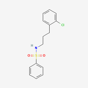 molecular formula C15H16ClNO2S B3604824 N-[3-(2-chlorophenyl)propyl]benzenesulfonamide 