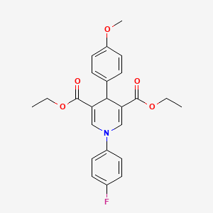 molecular formula C24H24FNO5 B3604832 diethyl 1-(4-fluorophenyl)-4-(4-methoxyphenyl)-1,4-dihydro-3,5-pyridinedicarboxylate 