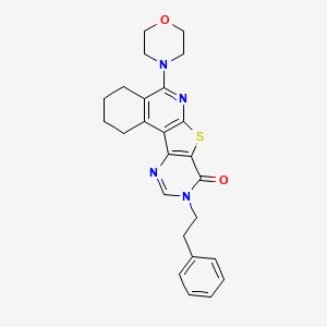 molecular formula C25H26N4O2S B3604840 5-(4-morpholinyl)-9-(2-phenylethyl)-1,2,3,4-tetrahydropyrimido[4',5':4,5]thieno[2,3-c]isoquinolin-8(9H)-one 
