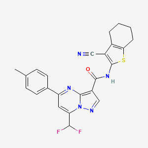 molecular formula C24H19F2N5OS B3604841 N-(3-cyano-4,5,6,7-tetrahydro-1-benzothien-2-yl)-7-(difluoromethyl)-5-(4-methylphenyl)pyrazolo[1,5-a]pyrimidine-3-carboxamide 