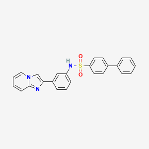 molecular formula C25H19N3O2S B3604848 N-(3-imidazo[1,2-a]pyridin-2-ylphenyl)-4-biphenylsulfonamide 