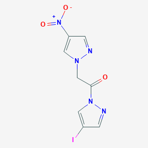 molecular formula C8H6IN5O3 B3604870 4-iodo-1-[(4-nitro-1H-pyrazol-1-yl)acetyl]-1H-pyrazole 