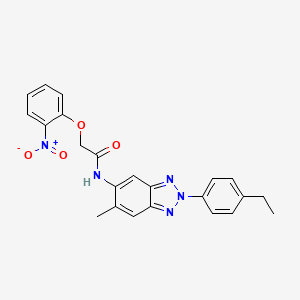 molecular formula C23H21N5O4 B3604882 N-[2-(4-ethylphenyl)-6-methyl-2H-1,2,3-benzotriazol-5-yl]-2-(2-nitrophenoxy)acetamide 