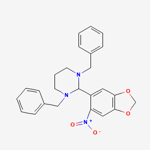 1,3-dibenzyl-2-(6-nitro-1,3-benzodioxol-5-yl)hexahydropyrimidine