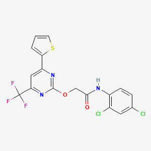 molecular formula C17H10Cl2F3N3O2S B3604954 N-(2,4-dichlorophenyl)-2-{[4-(2-thienyl)-6-(trifluoromethyl)-2-pyrimidinyl]oxy}acetamide CAS No. 725693-85-6