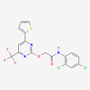 N-(2,4-dichlorophenyl)-2-{[4-(2-thienyl)-6-(trifluoromethyl)-2-pyrimidinyl]oxy}acetamide