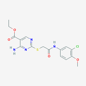 molecular formula C16H17ClN4O4S B3604975 ethyl 4-amino-2-({2-[(3-chloro-4-methoxyphenyl)amino]-2-oxoethyl}thio)-5-pyrimidinecarboxylate 