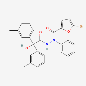 molecular formula C27H23BrN2O4 B3604982 5-bromo-N'-{hydroxy[bis(3-methylphenyl)]acetyl}-N-phenyl-2-furohydrazide 