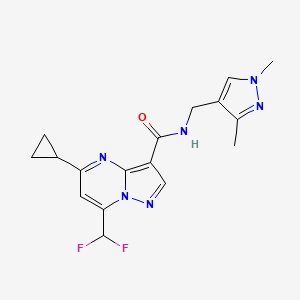 molecular formula C17H18F2N6O B3604987 5-cyclopropyl-7-(difluoromethyl)-N-[(1,3-dimethyl-1H-pyrazol-4-yl)methyl]pyrazolo[1,5-a]pyrimidine-3-carboxamide 