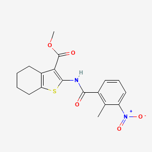 molecular formula C18H18N2O5S B3604990 methyl 2-[(2-methyl-3-nitrobenzoyl)amino]-4,5,6,7-tetrahydro-1-benzothiophene-3-carboxylate 