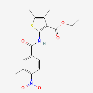 molecular formula C17H18N2O5S B3604992 ethyl 4,5-dimethyl-2-[(3-methyl-4-nitrobenzoyl)amino]-3-thiophenecarboxylate 