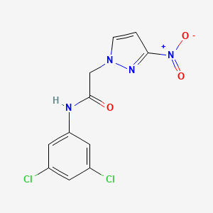 molecular formula C11H8Cl2N4O3 B3605023 N-(3,5-dichlorophenyl)-2-(3-nitro-1H-pyrazol-1-yl)acetamide 