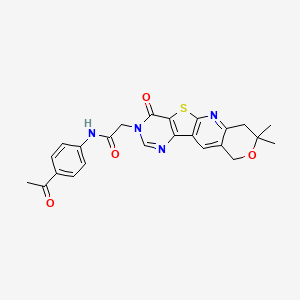 molecular formula C24H22N4O4S B3605062 N-(4-acetylphenyl)-2-(8,8-dimethyl-4-oxo-7,10-dihydro-8H-pyrano[3'',4'':5',6']pyrido[3',2':4,5]thieno[3,2-d]pyrimidin-3(4H)-yl)acetamide 