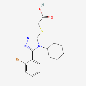 molecular formula C16H18BrN3O2S B3605074 {[5-(2-bromophenyl)-4-cyclohexyl-4H-1,2,4-triazol-3-yl]thio}acetic acid 